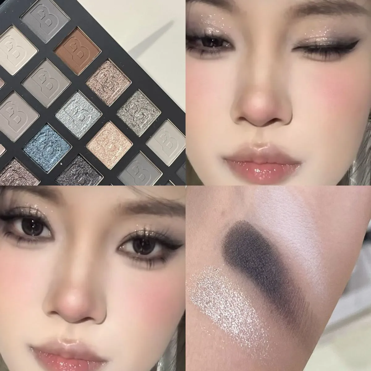 スモークアイシャドウプレート マットパールエフェクト 爆発的な輝き ハイグロス セメントグレー アイシャドウプレート 韓国アイメイク 42色