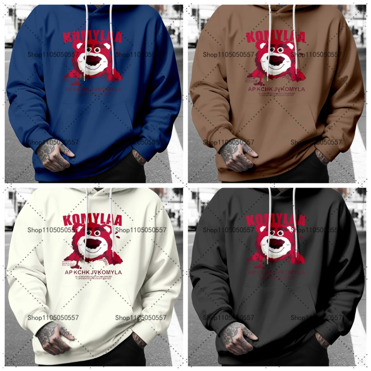 

Warm winter hoodie, thick outer fabric, loose fit, suitable for cold mornings, evenings, walks, weekend trips (multiple colors)