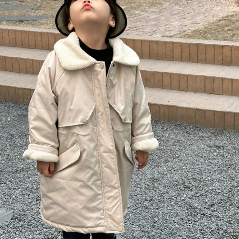 Girls Coat Jacket Winter Cotton Windbreak 2023 Beautiful Warm Thicken Teenagers Overcoat Plus Size Children's Clothing