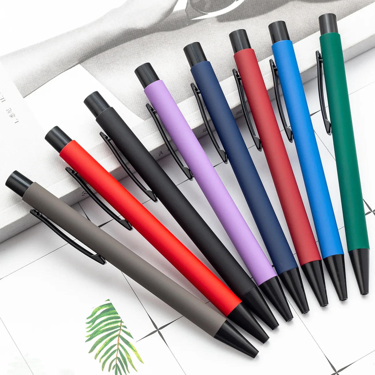 

20PCS Metal medium oil pen Pressing Ballpoint Pen Writing Ballpen Stationery Office School Supplies