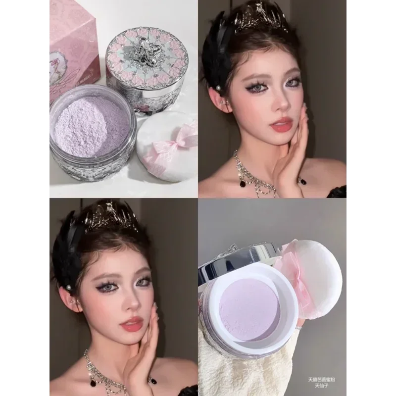 Flower Knows Swan Ballet polvo suelto Control de aceite de larga duración mate impermeable a prueba de sudor Corea cosméticos de maquillaje Facial de lujo