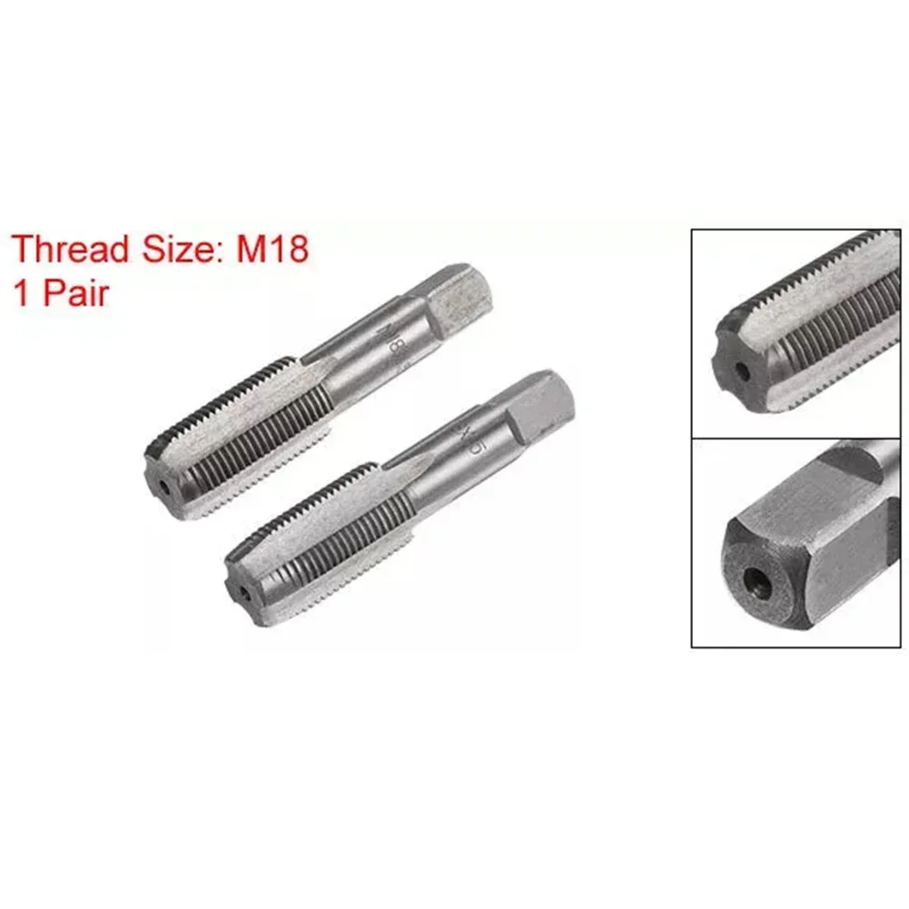 2pcs M18-x1.5 Tap RH Threading Tool M18- X 1.5mm Metric Thread Tap Right Hand M18- X 1.5 Tool Set Drill Tools