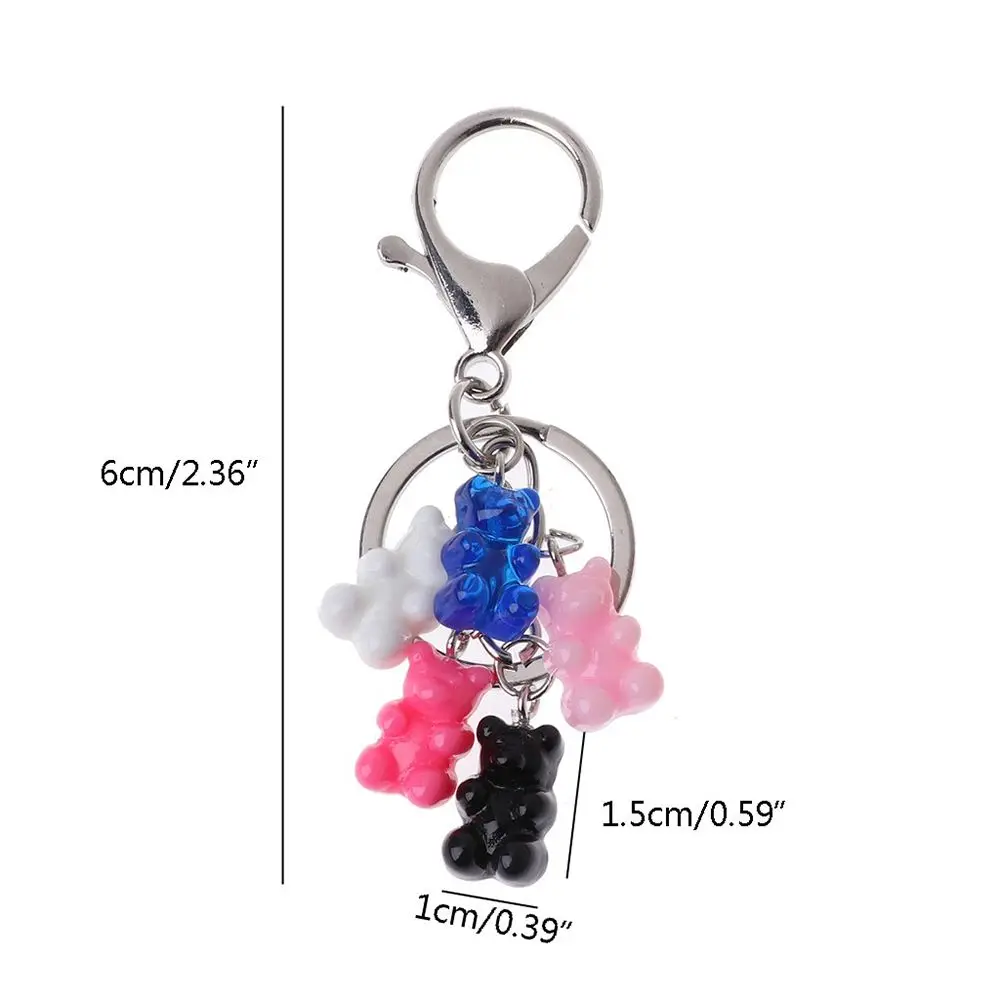 Bag Pendant Cute Bear Multicolor Gummy Charm Key Ring Key Chain Fashion Accessories Jewelry