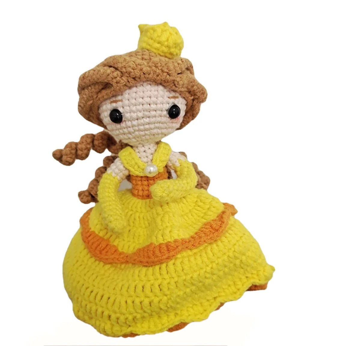 Complete Hand Crochet Knitted Wool Children's Doll DIY Creative Cartoon Character Princess Series Schoolgirl Backpack Pendant