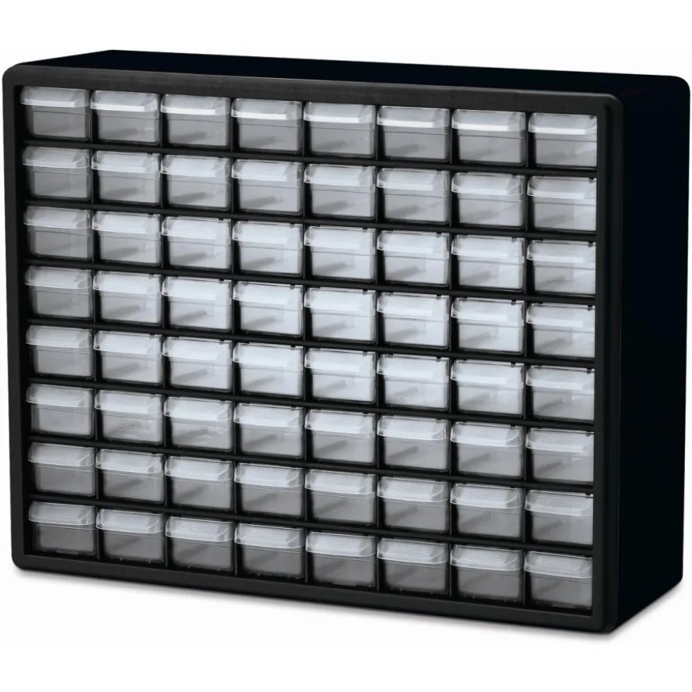 64-Drawer Plastic Drawer Storage Cabinet for Garage Organization, Bead Organizer,Lego Storage, Teacher Toolbox, Makeup Organizer