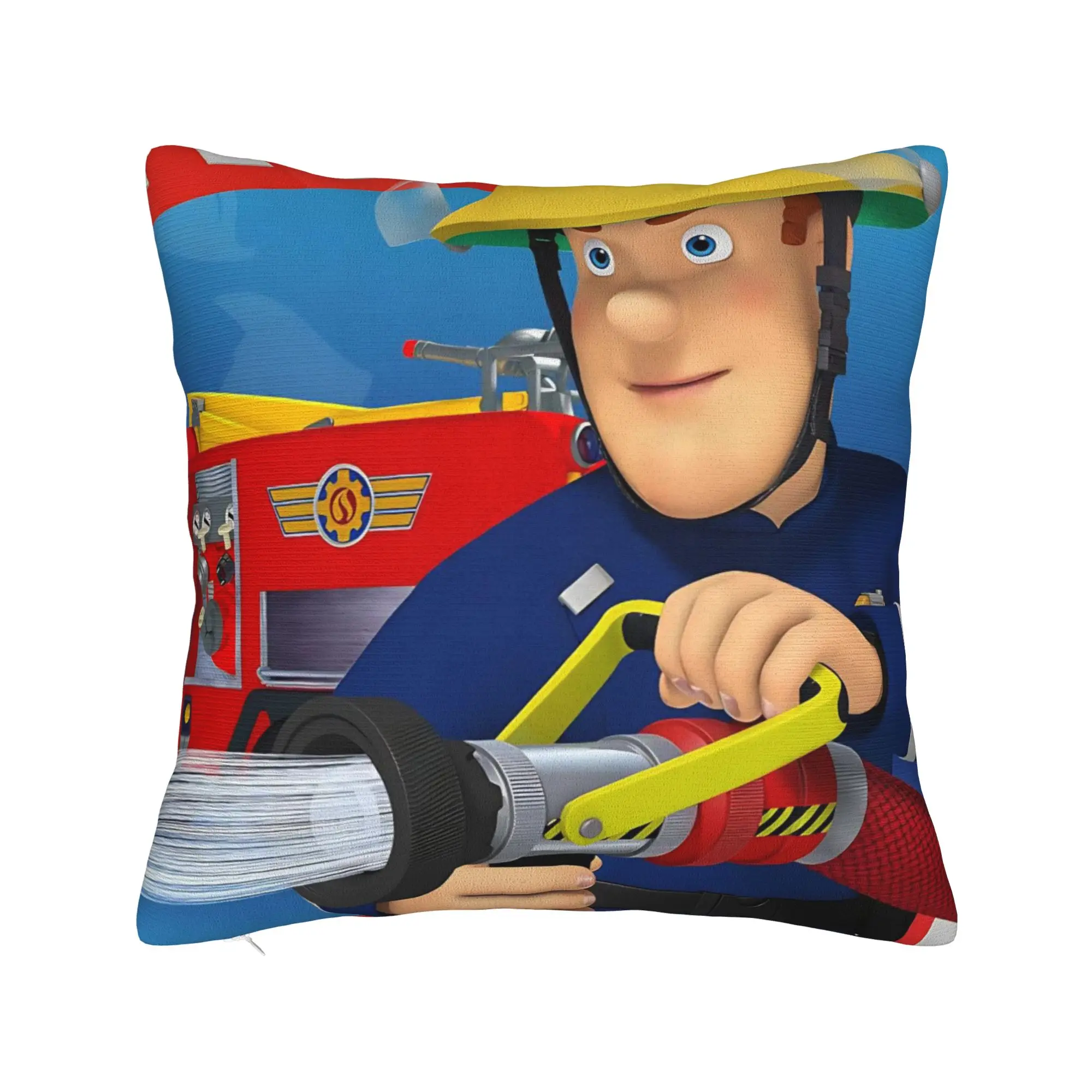 Fireman Sam Square Pillowcases Polyester Living Room Firefighters Cushion Cover Creative Decorative Throw Pillow Case 40*40