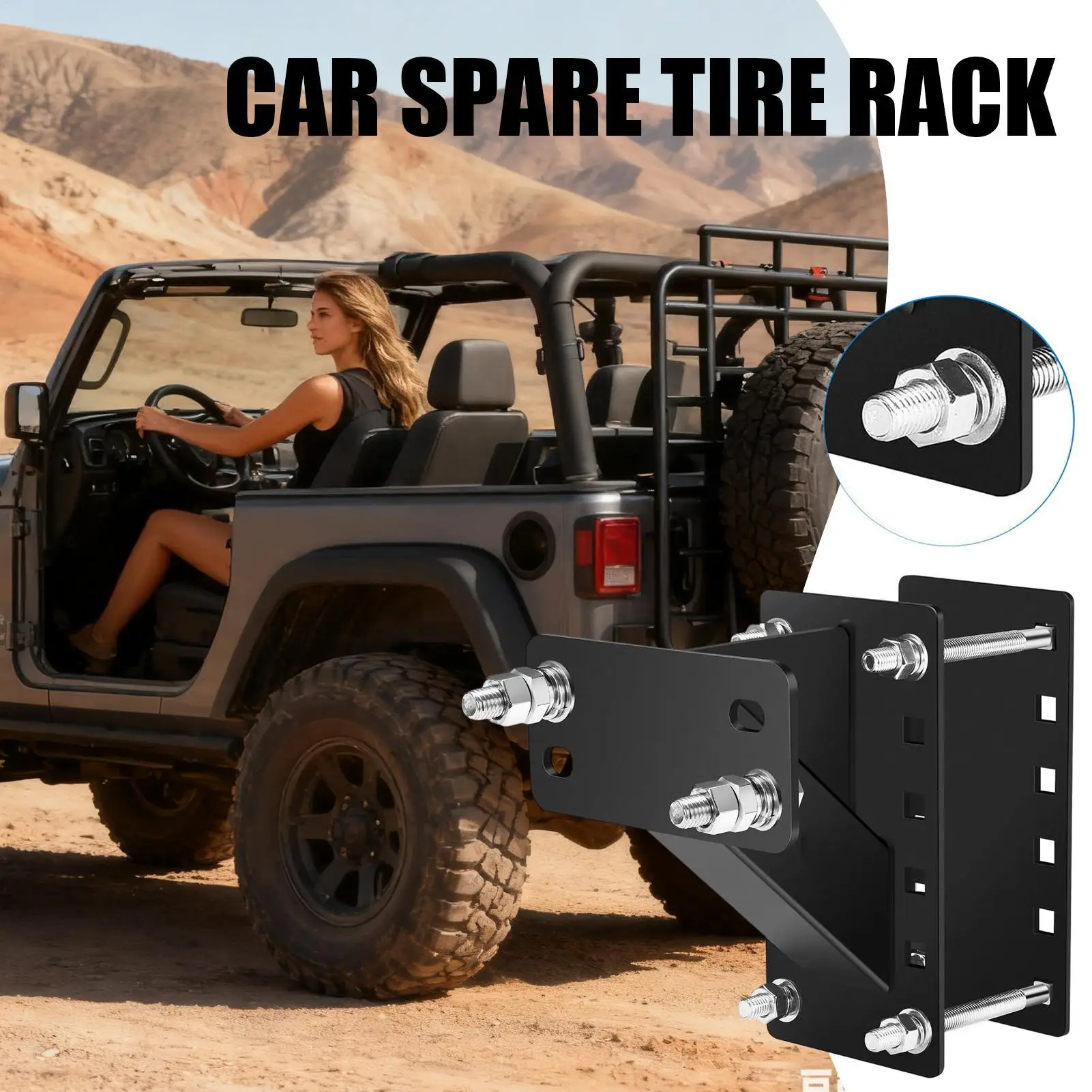 

Сверхмощный держатель для запасного колеса для прицепа, автофургона, держатель для крепления шин из углеродистой стали для транспорта по бездорожью и поездок на дорогу