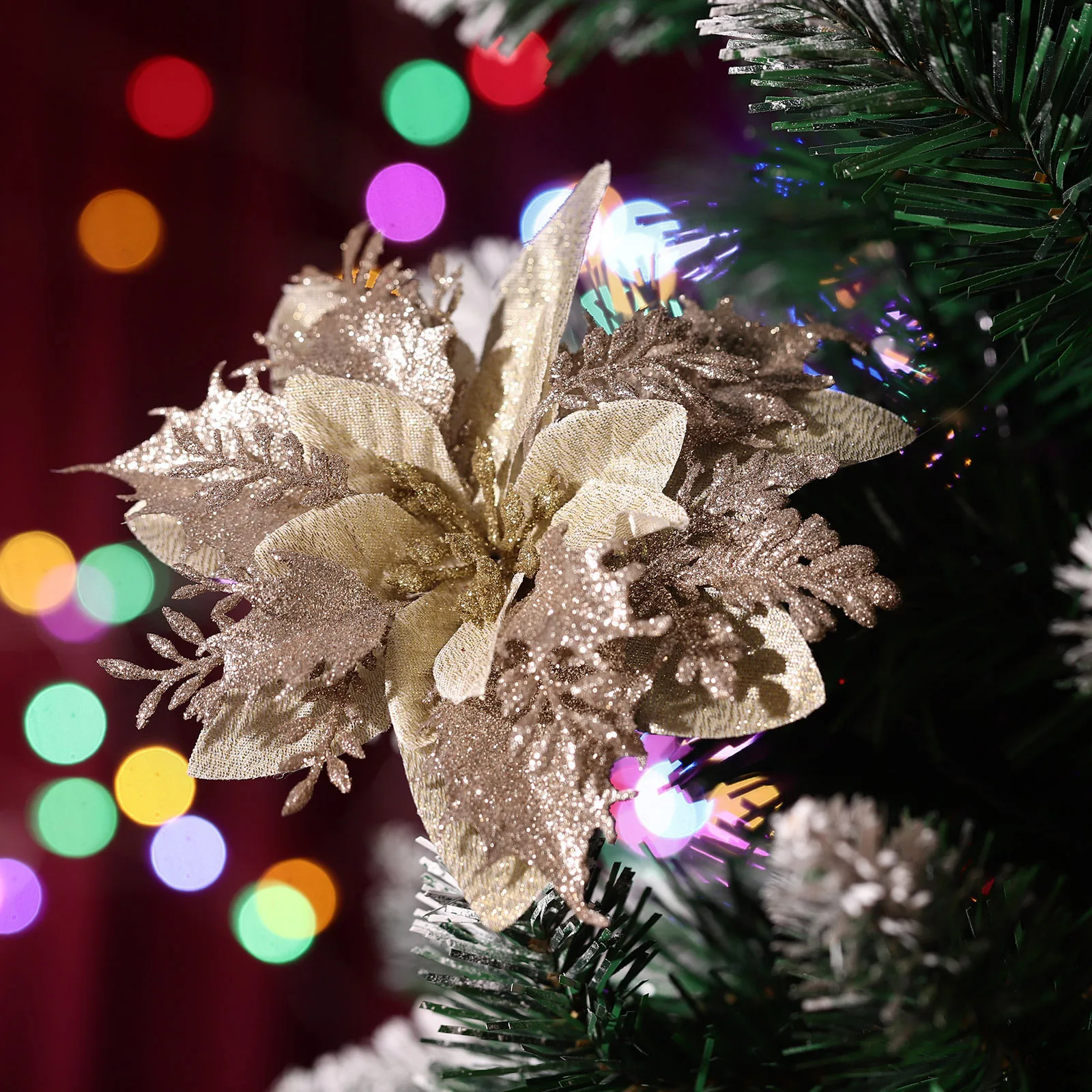 

Ornaments Chrsitmas Party Decoration Christmas Decorations for Tree Artificial Poinsettias Picks Flowers