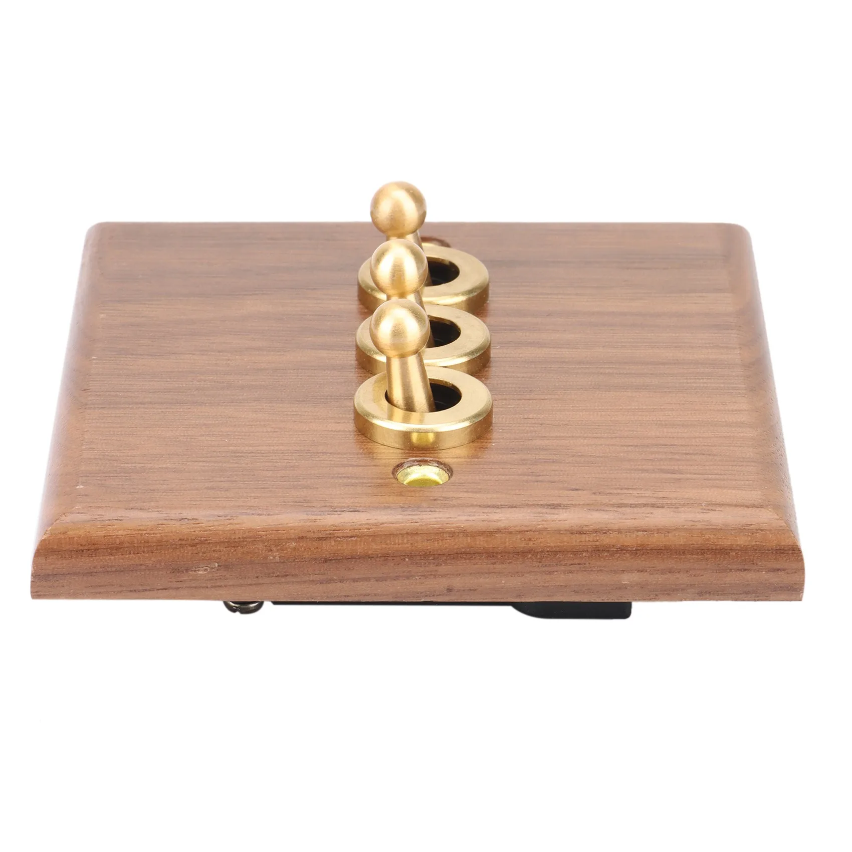 Interrupteur d'éclairage rétro américain, prise d'interrupteur d'éclairage de Style industriel, bois massif et laiton