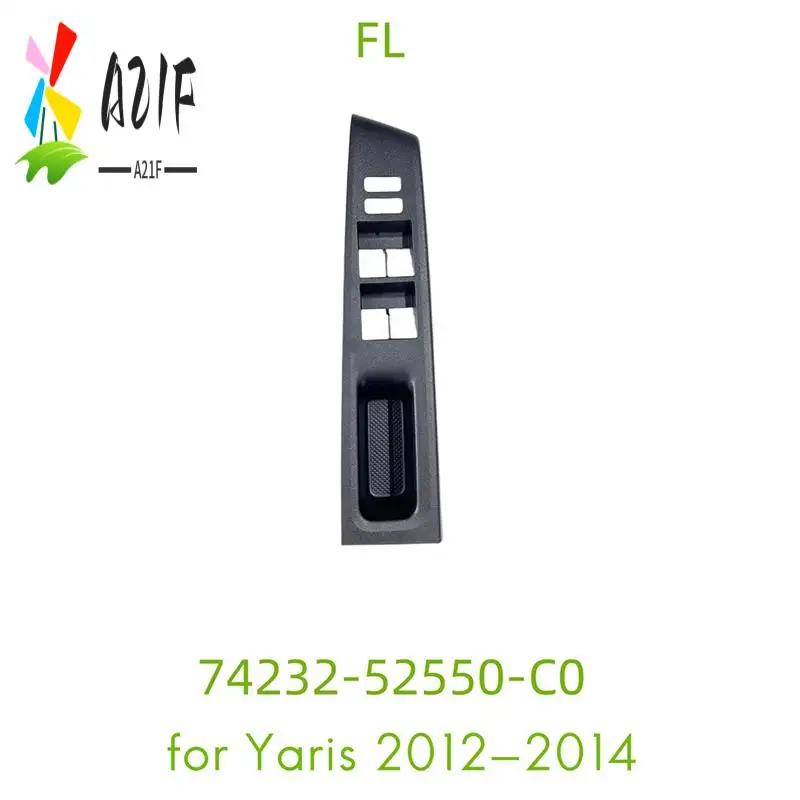 

A21F-Front Right&Left Window Glass Lift Switch Trim Panel Cover For Toyota Yaris 2012-2014 Side Door Window Lock Switch Bezel