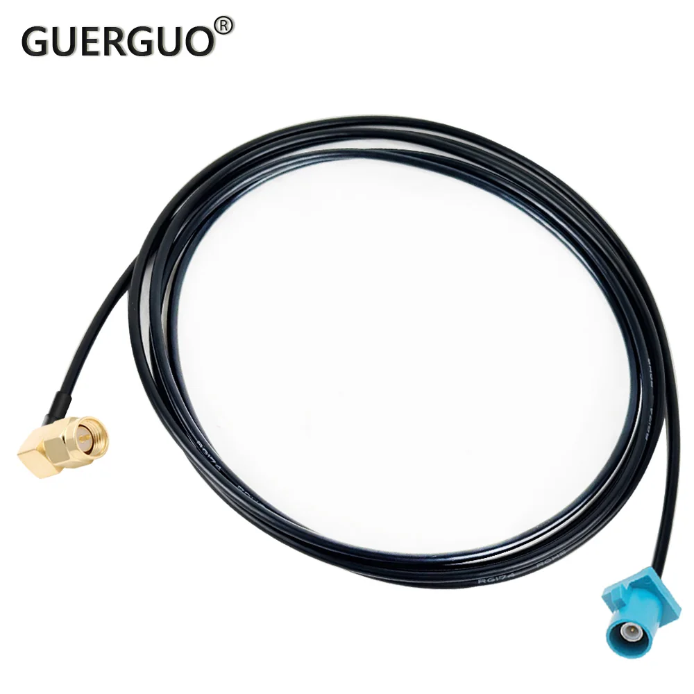 1PC SMA Male 90Degree to Fakra Z Fakra C Male RG174 Cable GPS Antenna Extension Adapter RF Coaxial Pigtail for Auto Car Vehicle