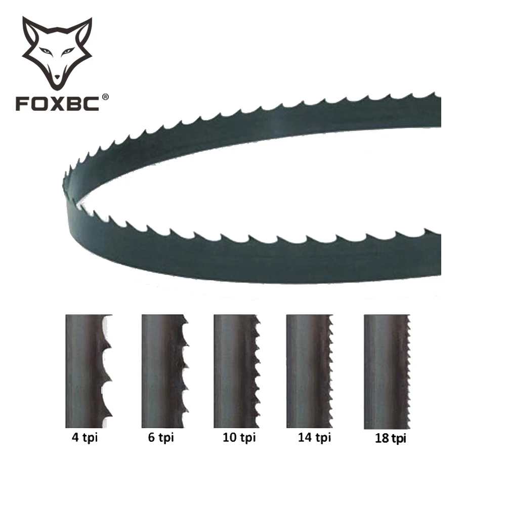 FOXBC 2PCS 2095mm Bandsaw Blades 6 10 16mm Width 3 6 TPI for Dewalt DW738 Carbon Band Saw Woodworking Tools