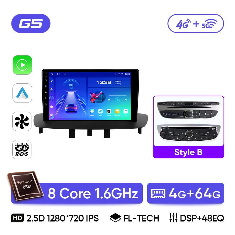 Ainavi Autoradio Voor Renault Megane 3 Fluence Samsung SM3 2008-2014 Draadloze Carplay Android Auto Multimedia Stereo 2 Din