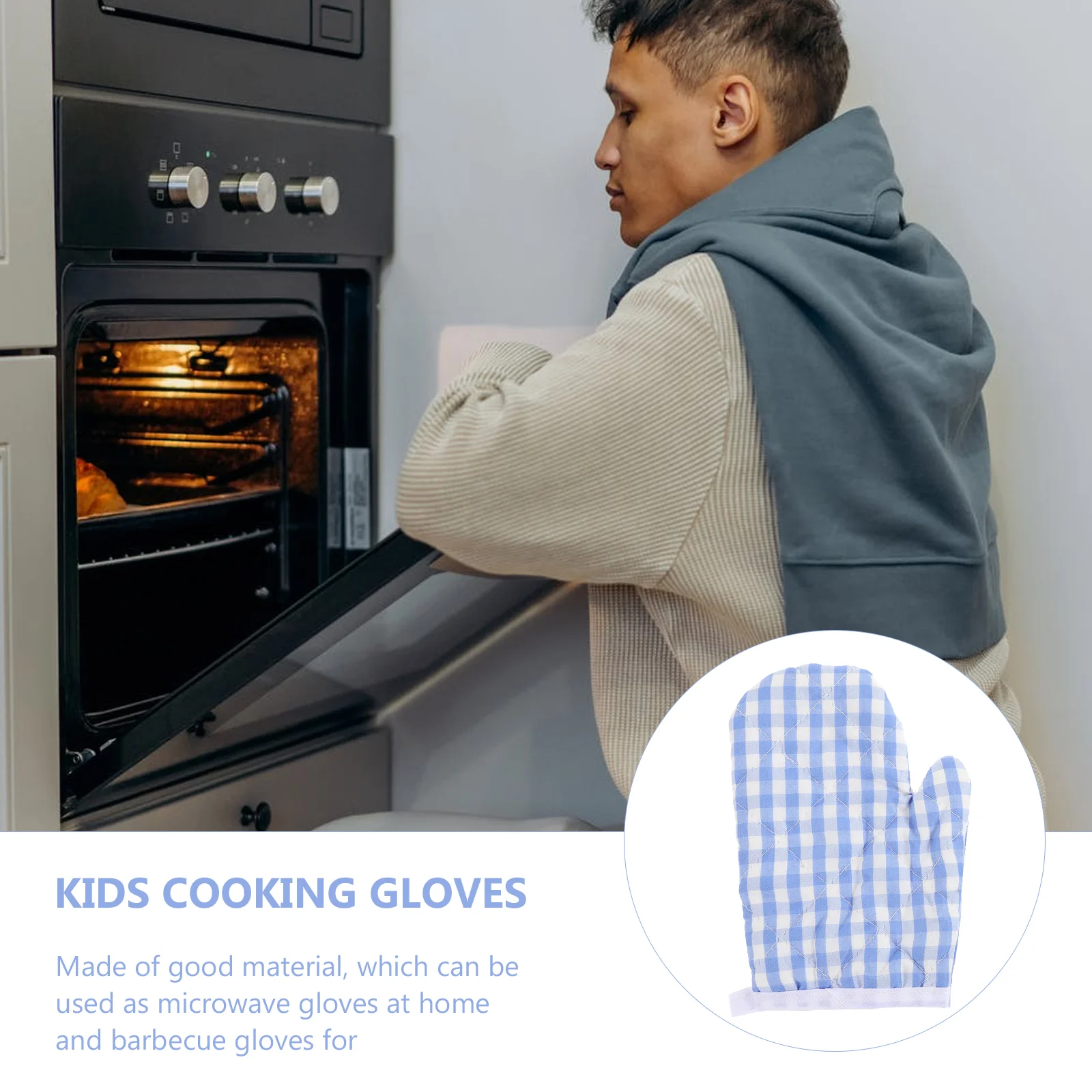 2 Pcs Microwave Gloves Kitchen Kids Baking Oven Mitts Cooking Toys Heat Resistant Set Mittens