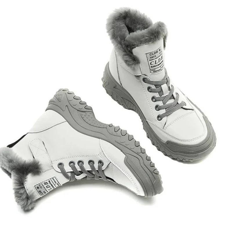 النساء أحذية منصة الشتاء لمصمم أحذية رياضية فاخرة أفخم أحذية رياضية الشقق الثلوج حذاء من الجلد التنس الإناث 35-41