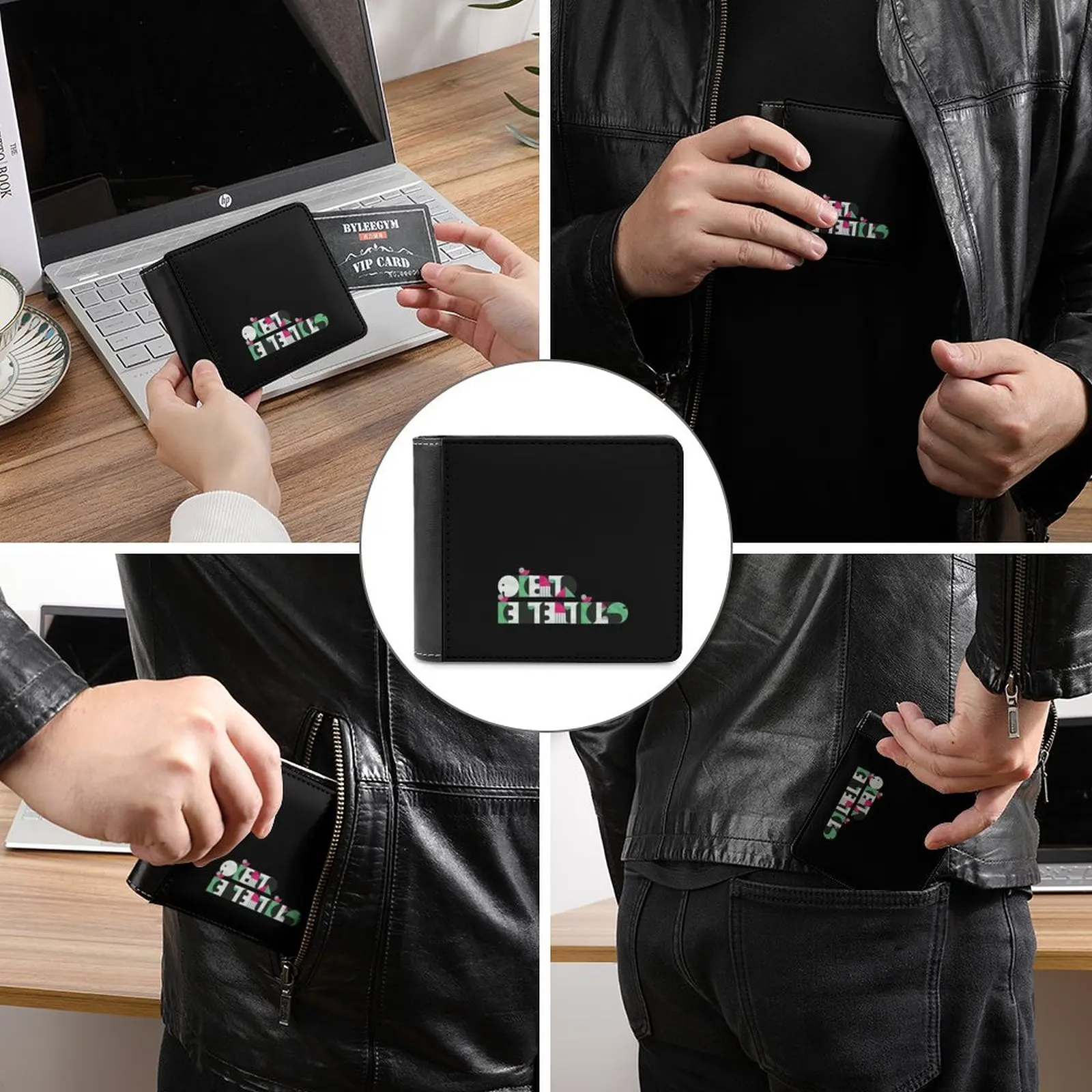 Off The Hook Logo Leather Wallet Men\'s Wallet Diy Personalized Purse Father\'S Day Gift Splatoon Wii U Splatoon 2 Switch Pearl