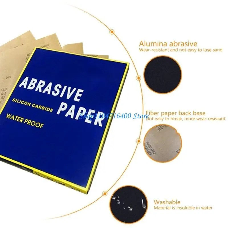ورق صنفرة للسيارات والأعمال الخشبية y1gd، يتحمل الماء، حبيبات متعددة للحصول على لمسة نهائية فائقة #2