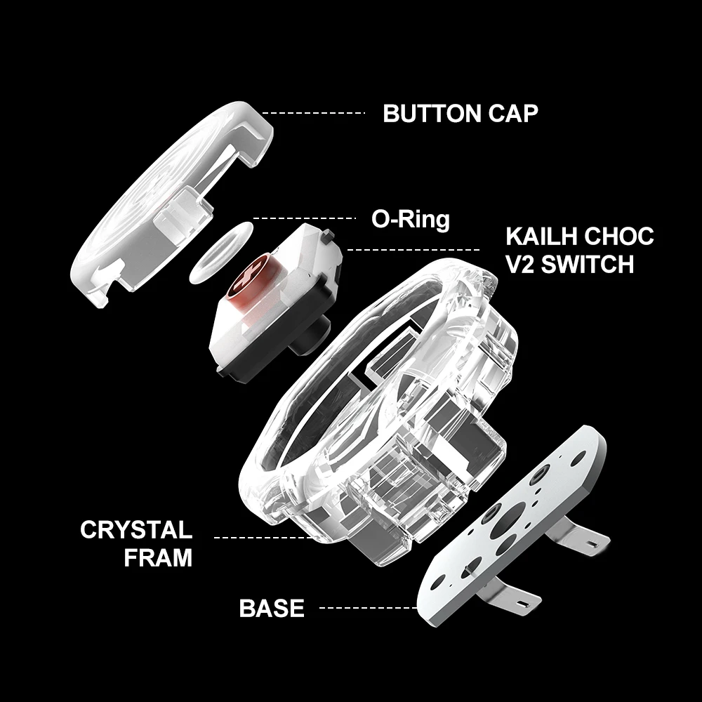 Хрустальные Кнопки, встроенный низкопрофильный переключатель Kailh шоколадной V2 для контроллера Hitbox, аркадный джойстик, уличный истребитель