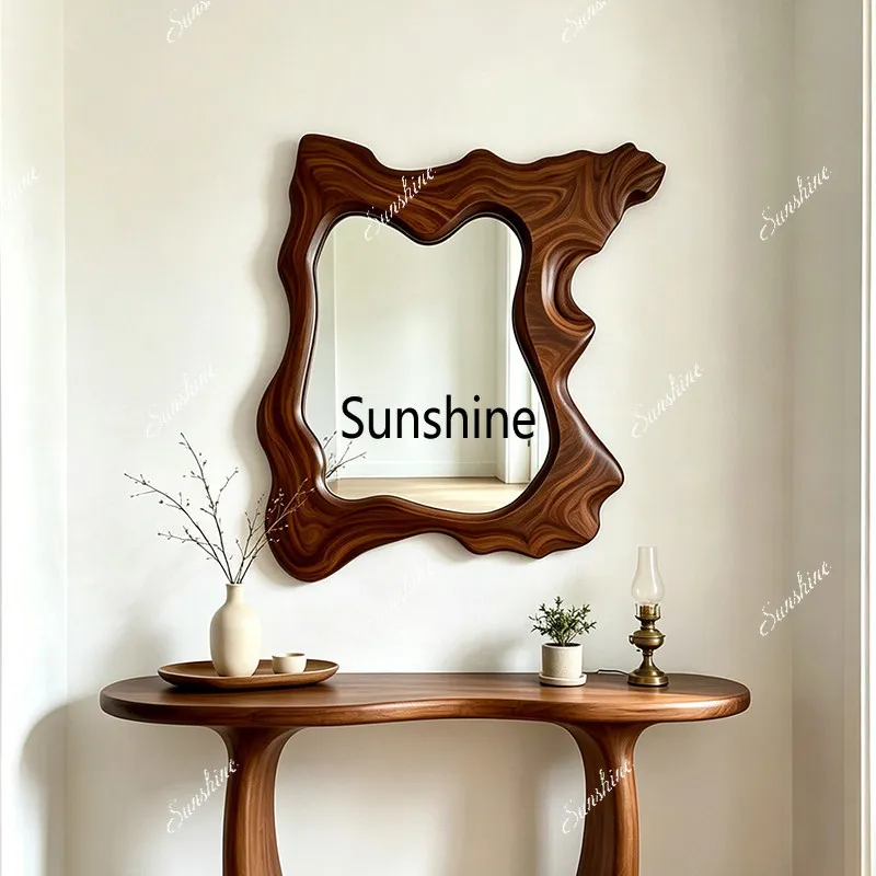 Shaped bathroom wall hanging bathroom mirror bedroom high definition makeup mirror