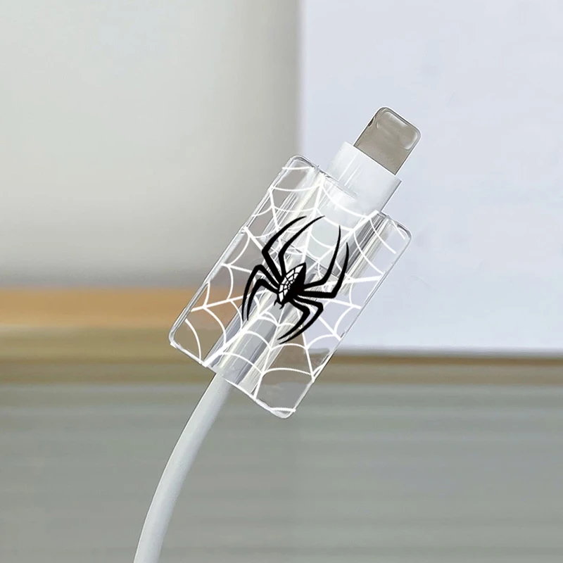 1Set Charger Spider Case For Apple IPhone 18W 20W Transparent Data Wire Winder Cable Protectors Port Breakproof Protectio