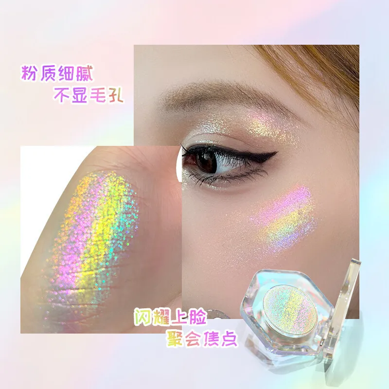 SheenEffect Rainbow Highlight Eyeshadow chameleon pigment Highlighter Transferproof Makeup Cosmetics