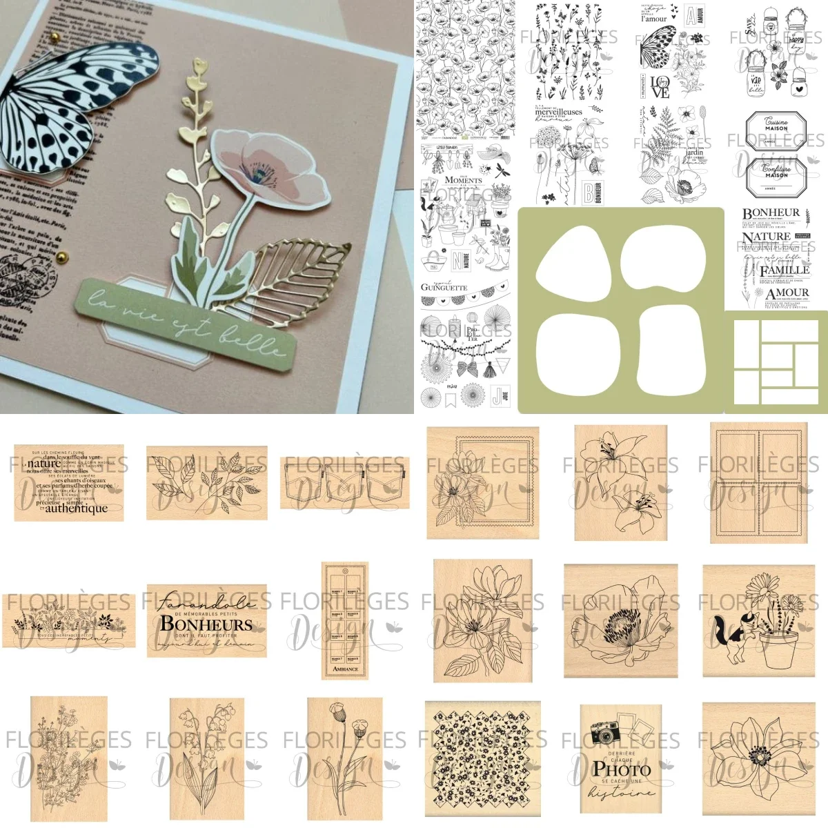 French Transparent Clear Silicone Blooming Butterfly Stamp For DIY Scrapbooking Crafts Maker Photo Album Template Handmade