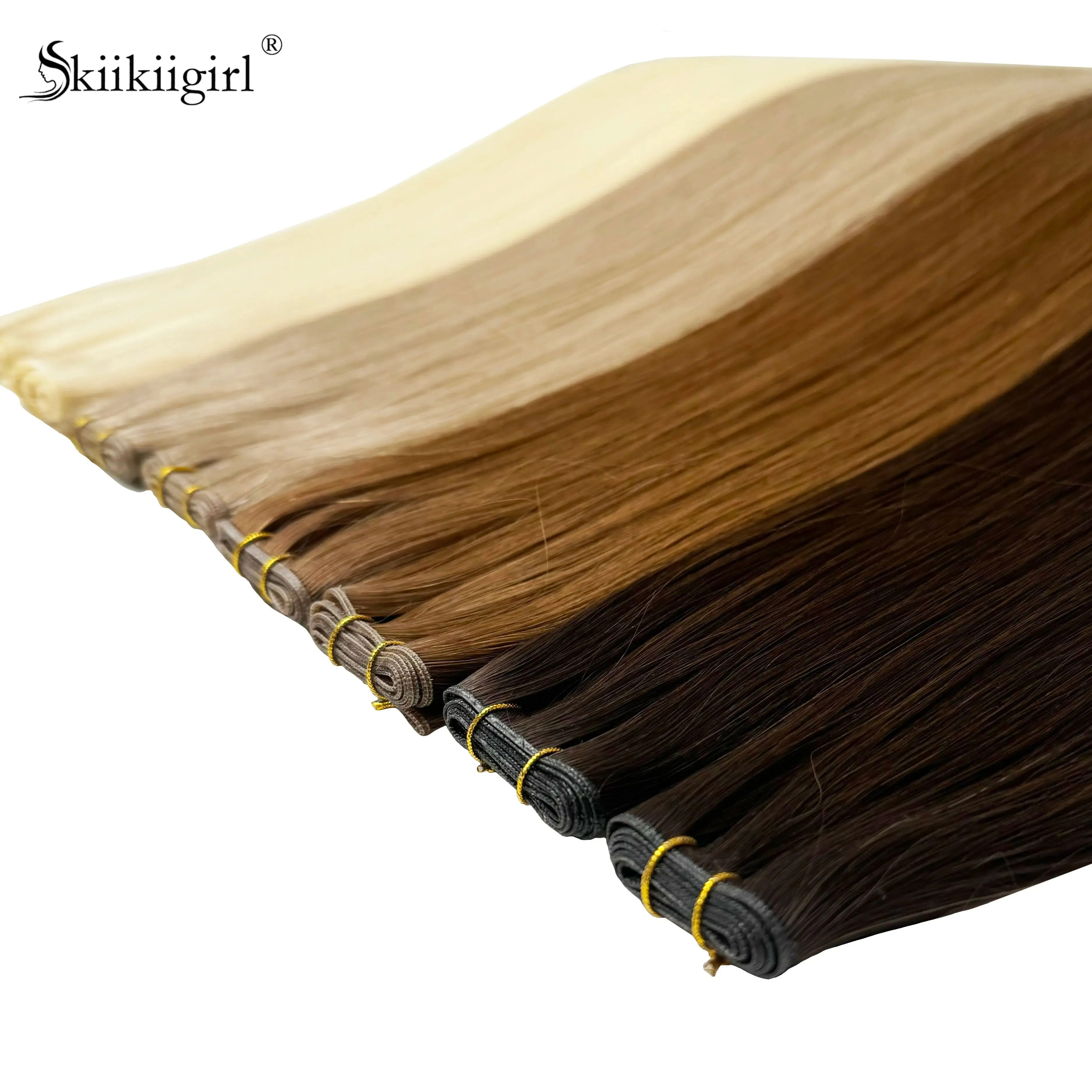 Genius Inslag Extensions van echt haar 50G Remy Menselijk haar Onzichtbare Braziliaanse haarextensies Haarbundels - afbeelding 2