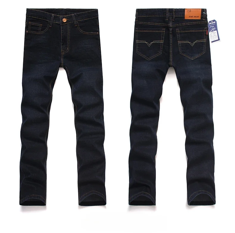 KUBRO, pantalones vaqueros holgados de talla grande para hombre, banda elástica, pantalones sueltos de cintura alta de gran tamaño, pantalones vaqueros negros sueltos para marido