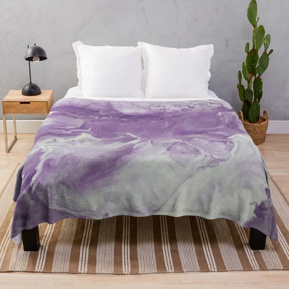 

Lavender water color art Throw Blanket All Season Soft Lightweight Blanket for Home