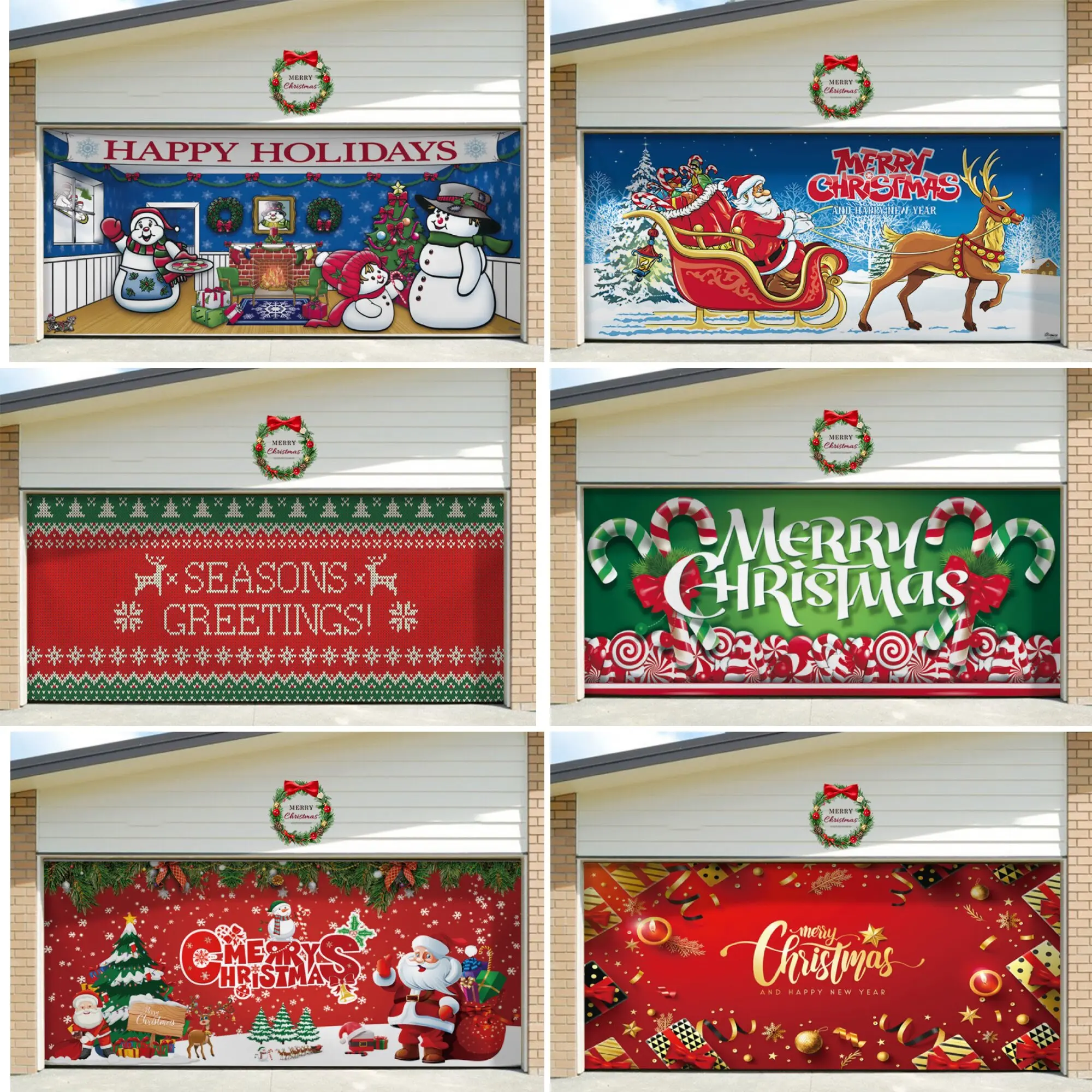 

Umi Christmas Garage Door Cover Banner Large Christmas Background Hanging Garage Door Room Multi purpose Decor Christmas Poster