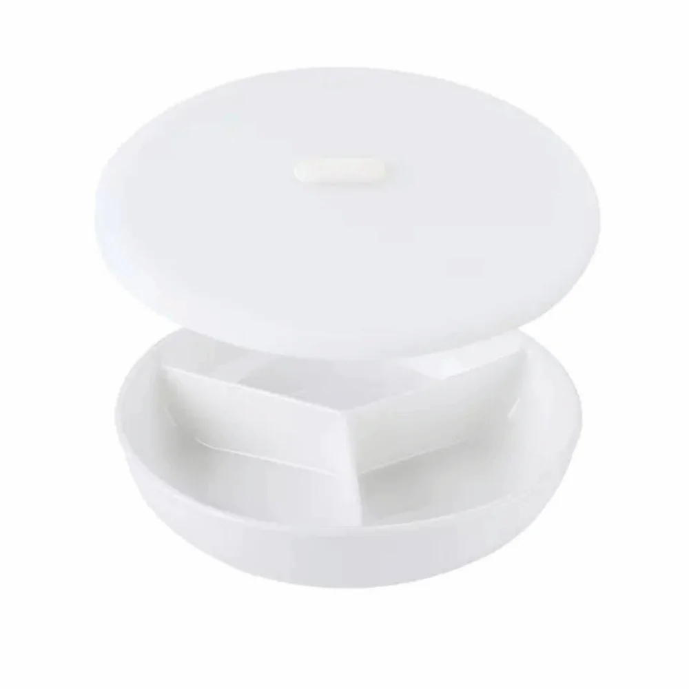 

Easy Clean 3 Compartments Grid-shaped Dinner Plate Round White Snack Serving Platter Durable Ceramic Steamed Plate Rice Cooker