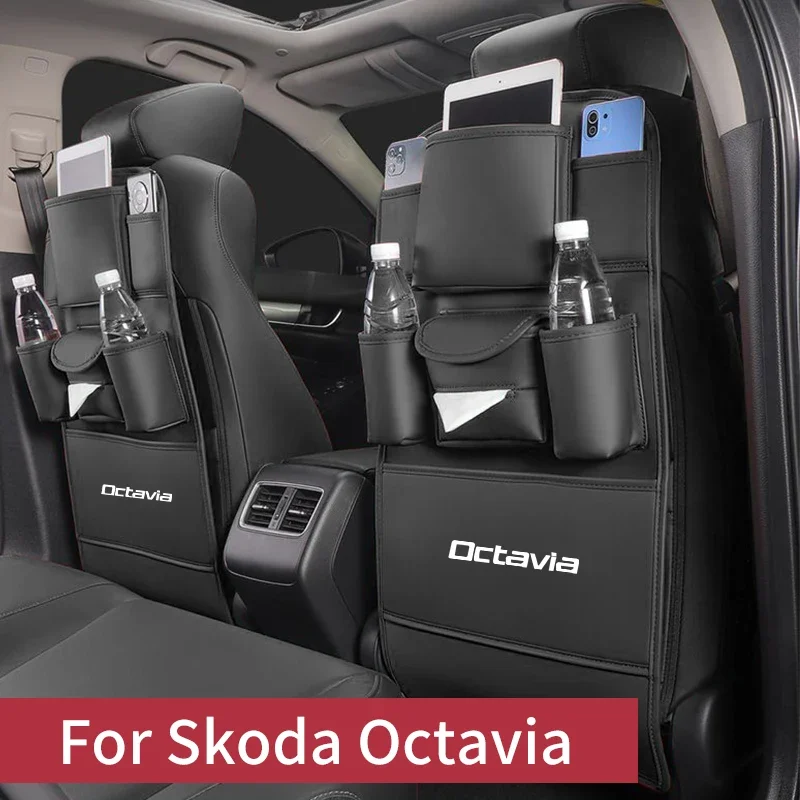 

2 шт. для Skoda Octavia 2 3 MK1 MK3 TourCar Seat противоударный коврик противоударный кожаный коврик заднее сиденье автомобиля для ребенка противоударный коврик