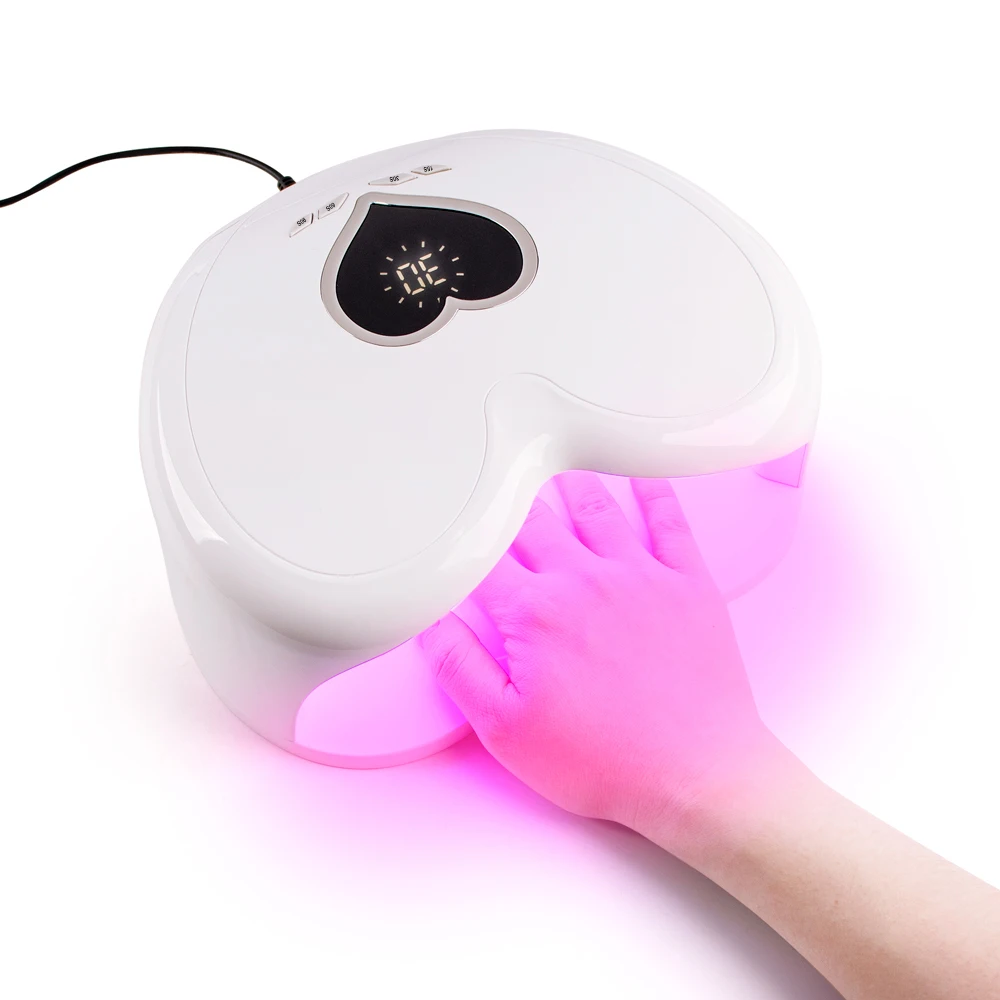 Luz de terapia de luz para decoración de uñas en forma de corazón, 96W, inducción inteligente de alta potencia, secado rápido, secador de luz UV para hornear uñas, nueva gran oferta