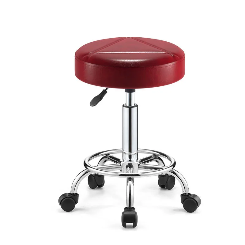 Hairdressing Chair Beauty Salon Barber Shop Chair Furniture Rotary Lifting With Wheels Round Stool Manicure Soft Leather Chairs