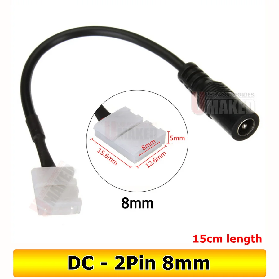 100PCS 2Pin 8/10mm Solderless connector Quick no soldering Connector Female male  connector for led single color strip lighting