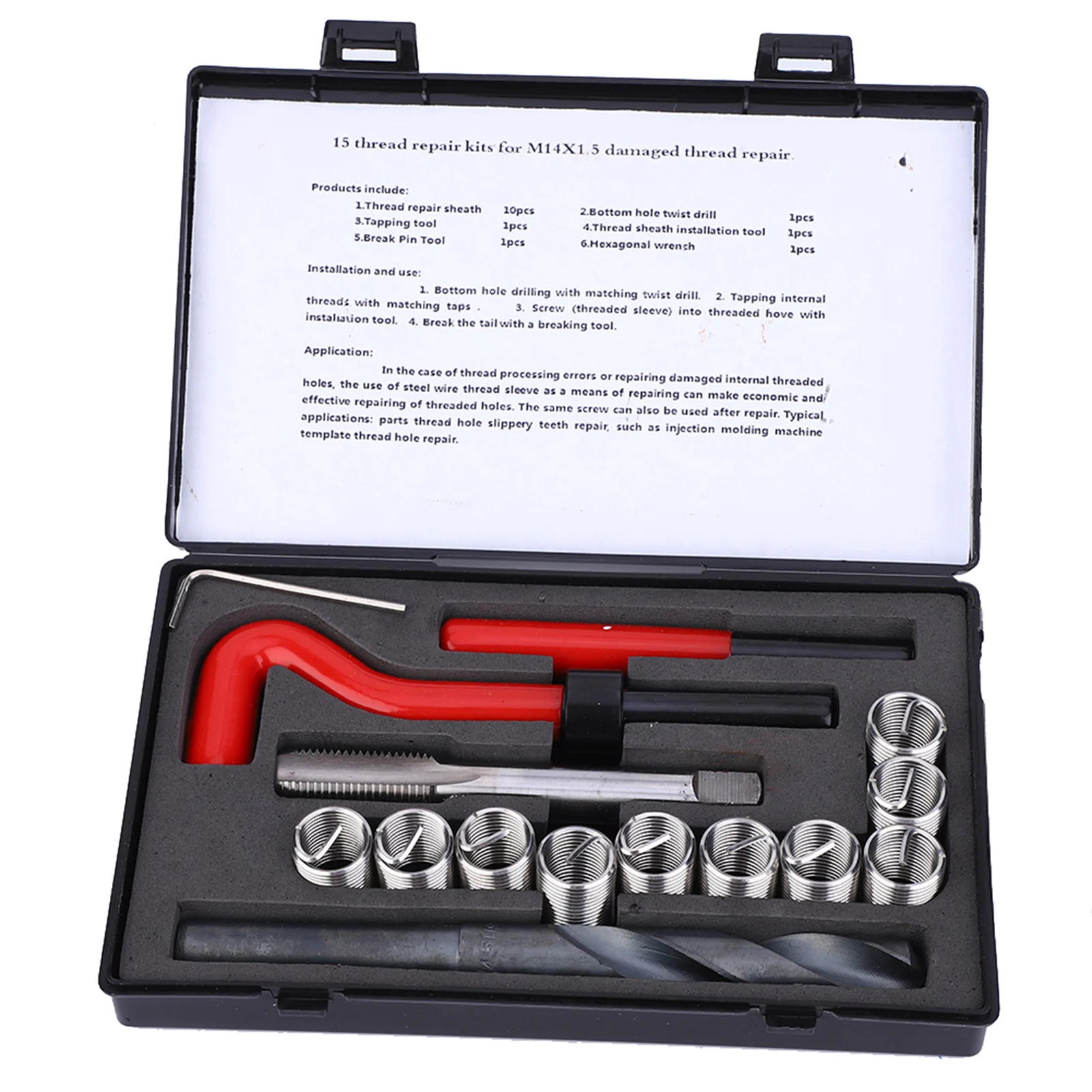 

Набор для восстановления резьбы M14x1.5: Вставки для резьбы, ремонтные втулки, комплект для восстановления внутренней резьбы