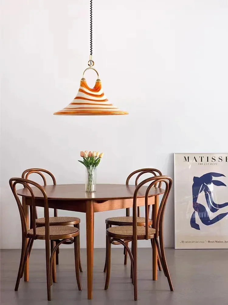 Vintage Swirl Pendelleuchte Nordic Horn LED-Licht einzigartige Designer orange Lampe für Esszimmer Hotel Schlafzimmer Küche Bar Lichter – Detail 1