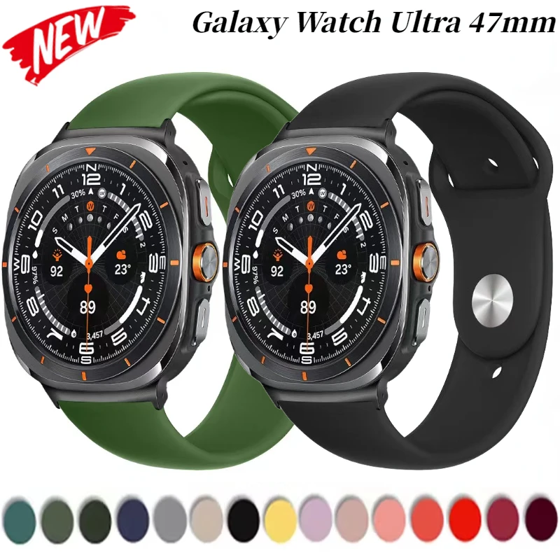 Soft Silicone Watchband For Samsung Galaxy Watch Ultra 47mm Sports Bracelet Wristband For Samsung Watch Ultra Correa Accessories