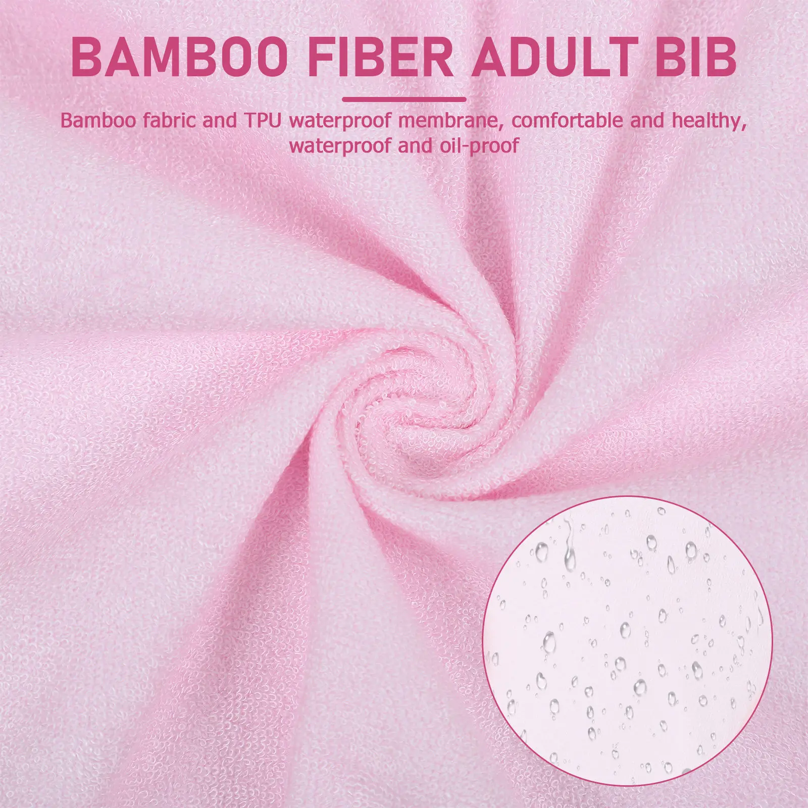 Adjustable Adult Bib for Elderly Patients and Adults Made of Premium Tpu Bamboo Fabric Waterproof Eating Apron Lightweight