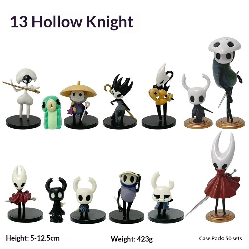 Hollow Knight Kampfversion Hornet Little Knight Quirrel Anime-Spiel Actionfiguren Modellbausatz Ornament-Set Überraschungsspielzeug Geschenk