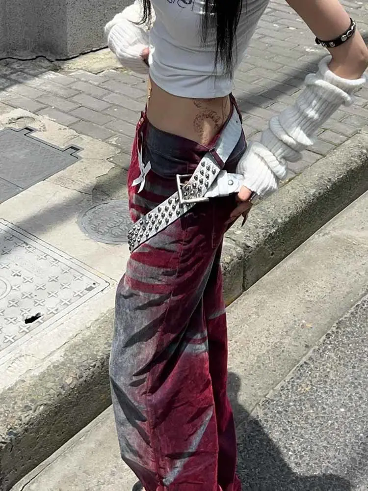 Trendy Street Straight Wide Leg Pants Fashion High Street Baggy Jeans Harajuku Style Hip Hop Y2k Trousers Y2k Pants Streetwear