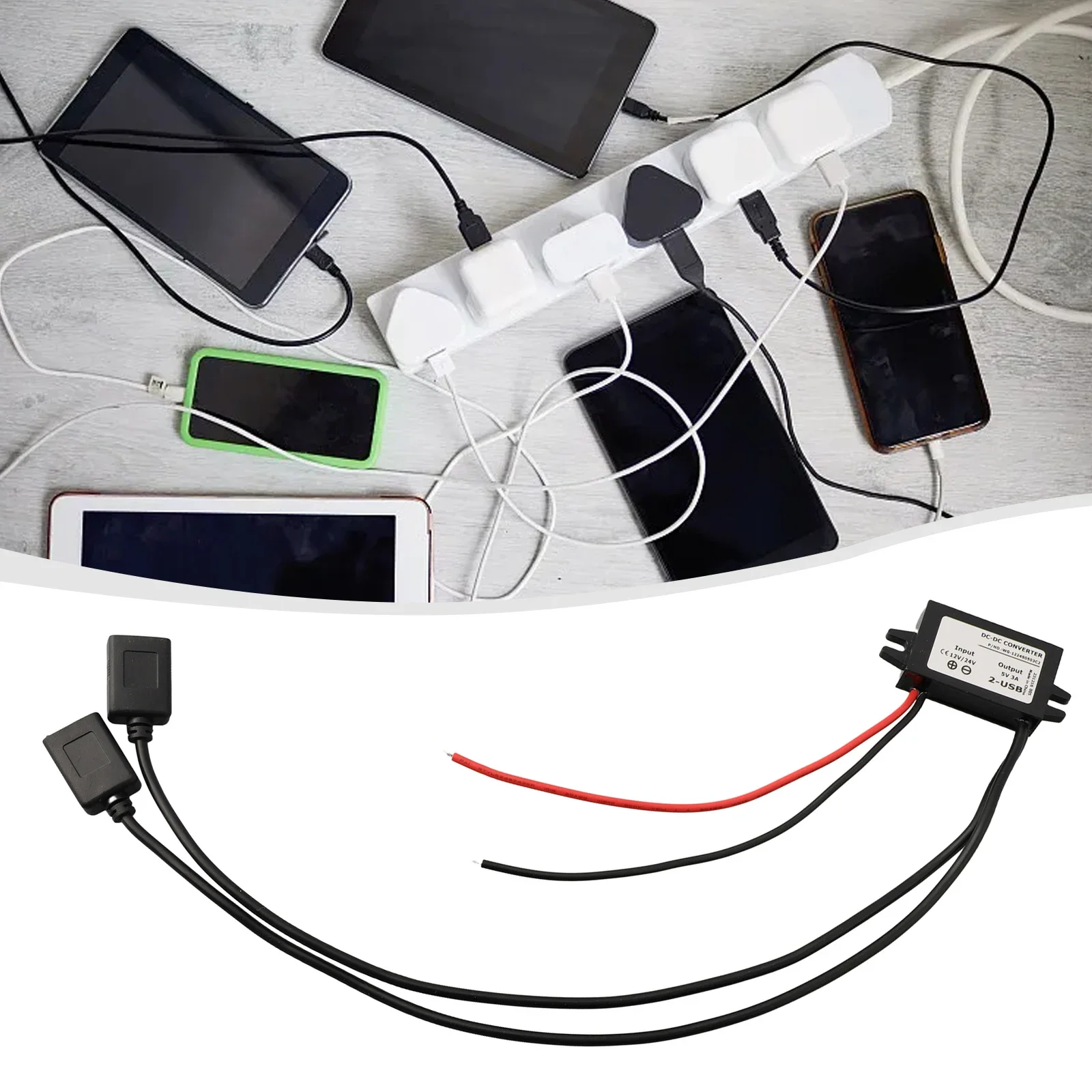 

High Efficiency DC DC Step Down Power Converter Car Charger Adapter Wide Voltage Input Range Long Service Life