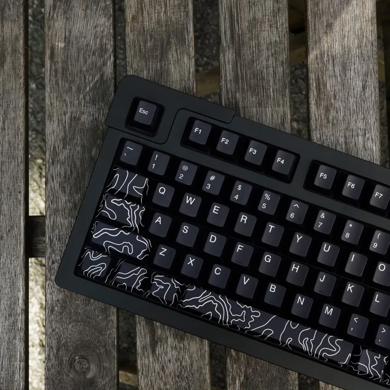 Imagem -02 - Gmk-canyon Preto Teclado Mecânico Key Cap Pbt Keycaps Sublimação de Corante Perfil Cereja 142 Chaves