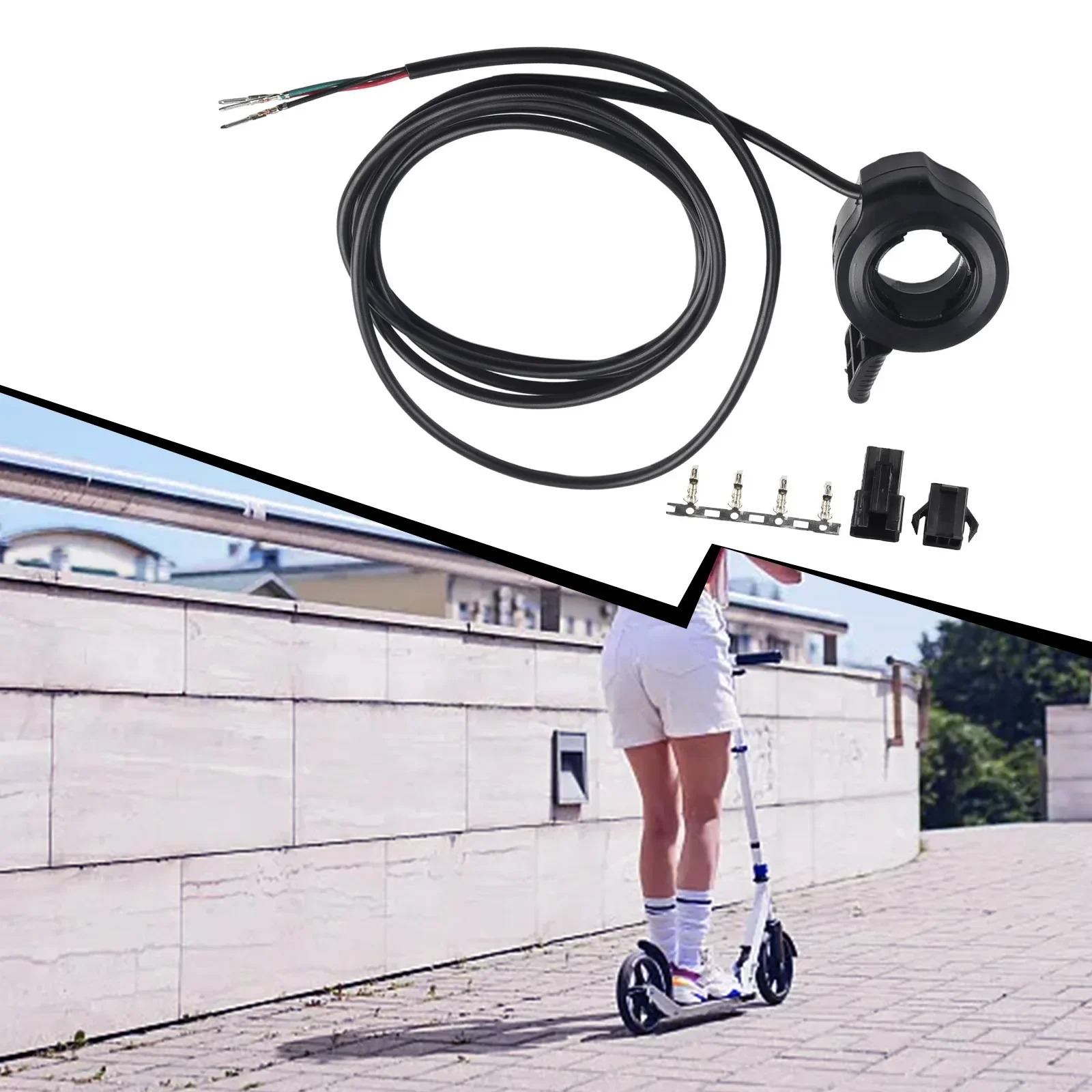 Piezas de acelerador de pulgar para bicicleta eléctrica, accesorios de herramientas para bicicleta eléctrica, gatillo de dedo pulgar, ensamblaje de acelerador negro, 1 piezas, nuevo