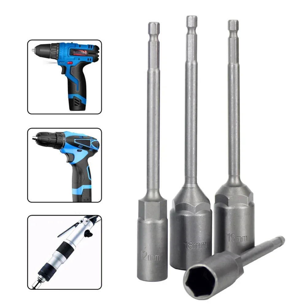 1PC Buchse 150mm Sechskant Mutter Fahrer Bohrer Adapter 5,5-19mm Für Elektrische Schlüssel Verlängerung Hülse reparatur Manuelle Werkzeuge