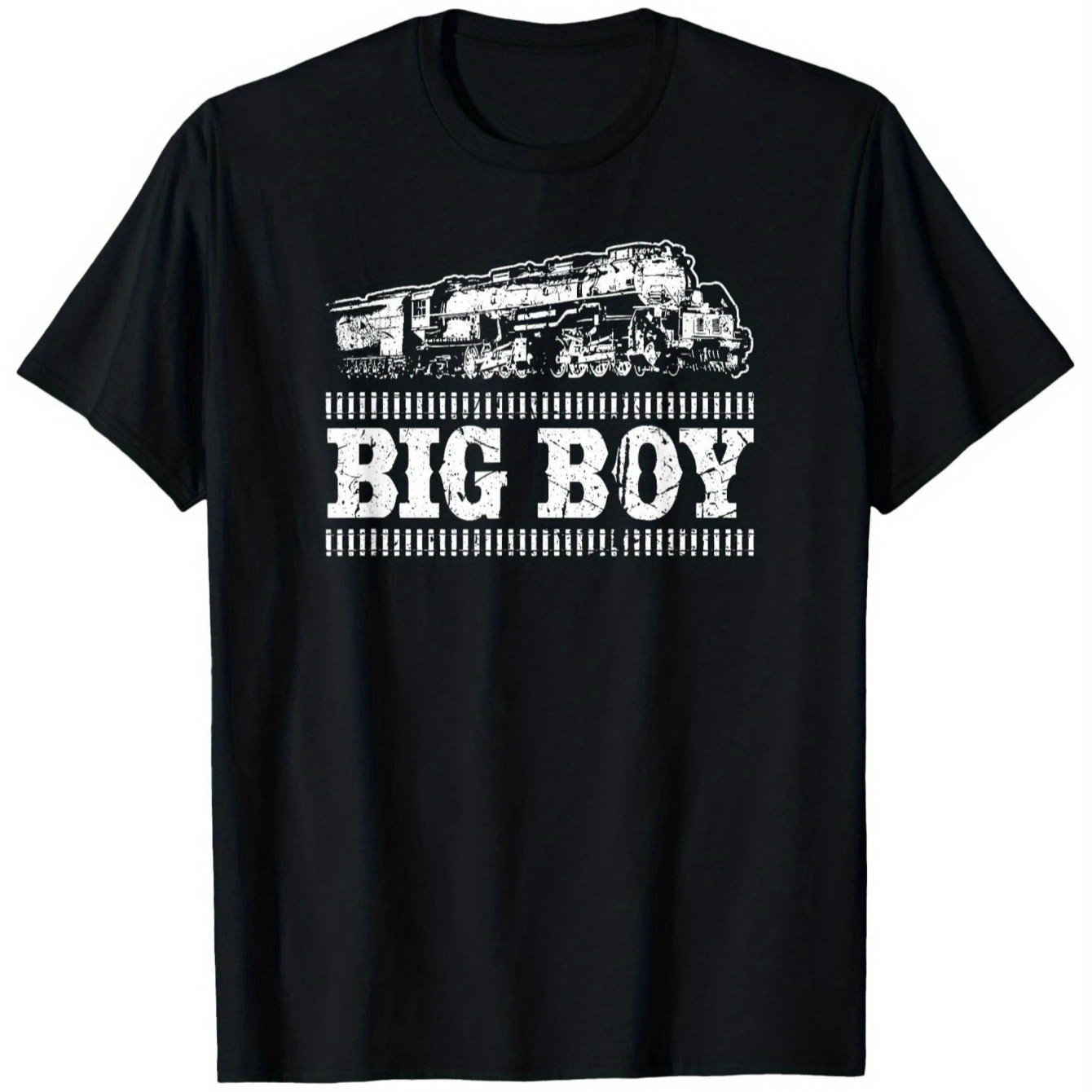 

Vintage Train Graphic Heavyweight Locomotive T-Shirt 100% Cotton O-Neck Short Sleeve Summer Casual Mens T-shirt Streetwear
