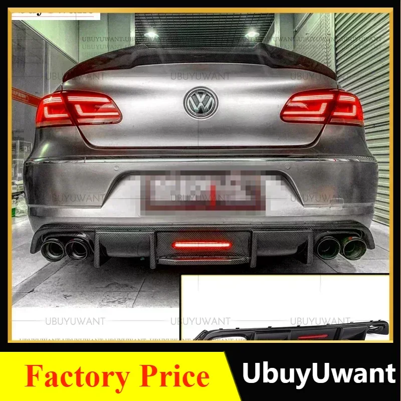 

Подходит для Volkswagen Passat CC, спойлер 2009-2017 в виде акулы с зеркальным диффузором, бампер, задняя губа из углеродного волокна