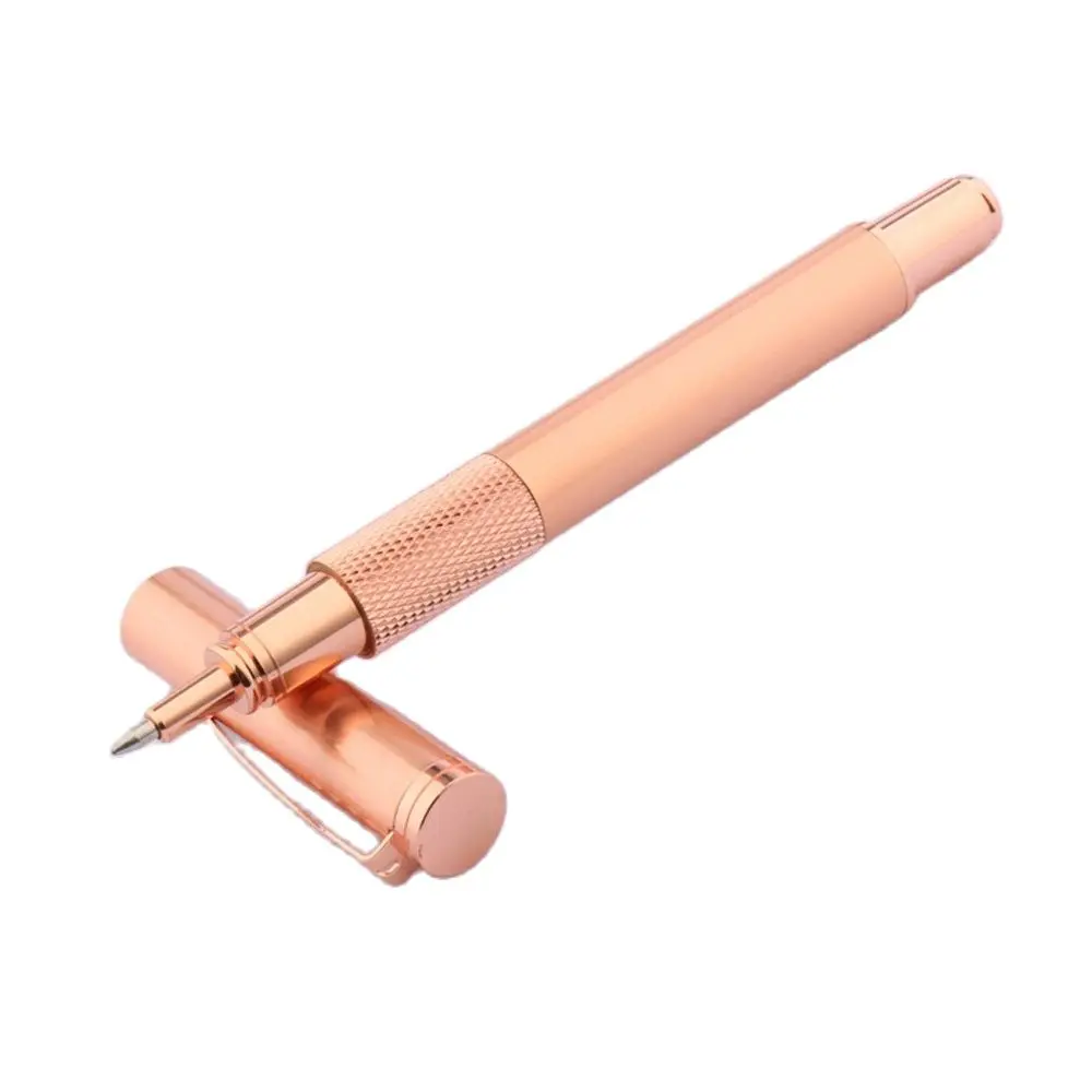 Rose Golden Metal Rollerball Pen, Caneta Assinatura Elegante, Papelaria Bonito, Escritório e Material Escolar, Caneta de Escrita