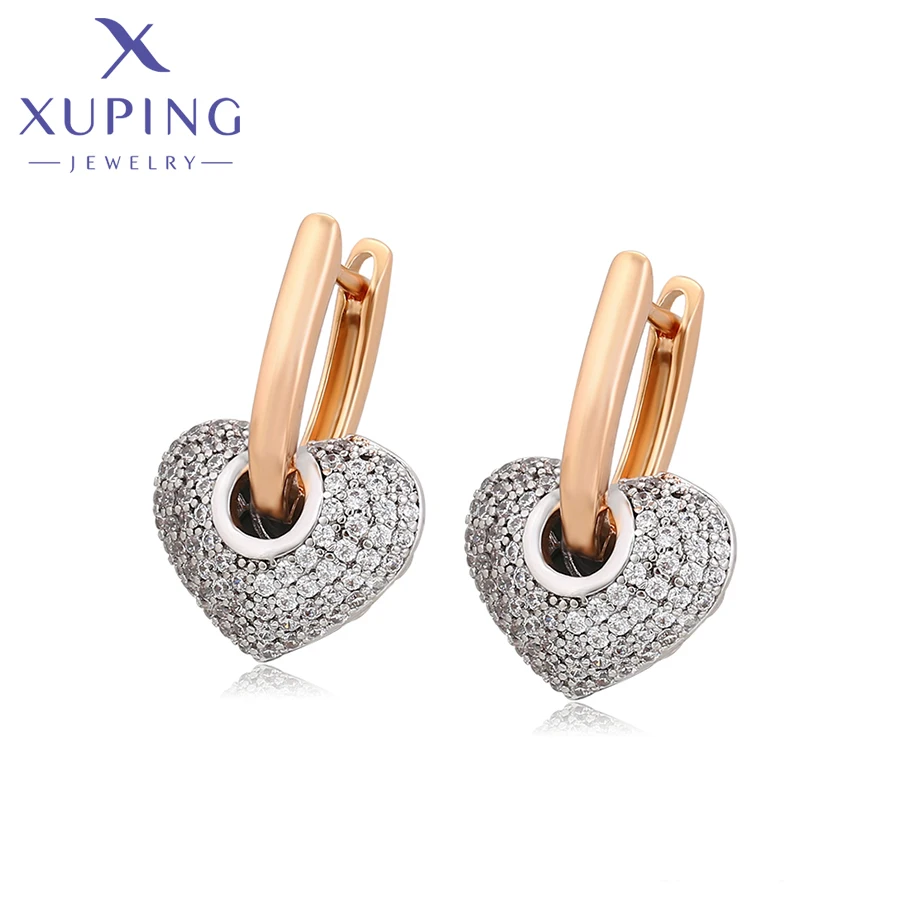 Xuping Jewelry Elegant Fashion Heart Shaped Gold Color Earrings For Women Copper Alloy Material Girl Gift A00862214