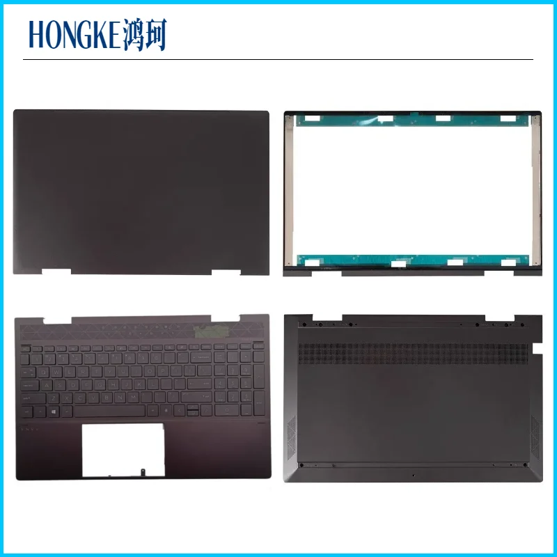 New For ENVY X360 15-ED 15M-ED 15-EE 15M-EE New LCD Back Cover Front Bezel Palmrest Bottom Hinges Replace Brown